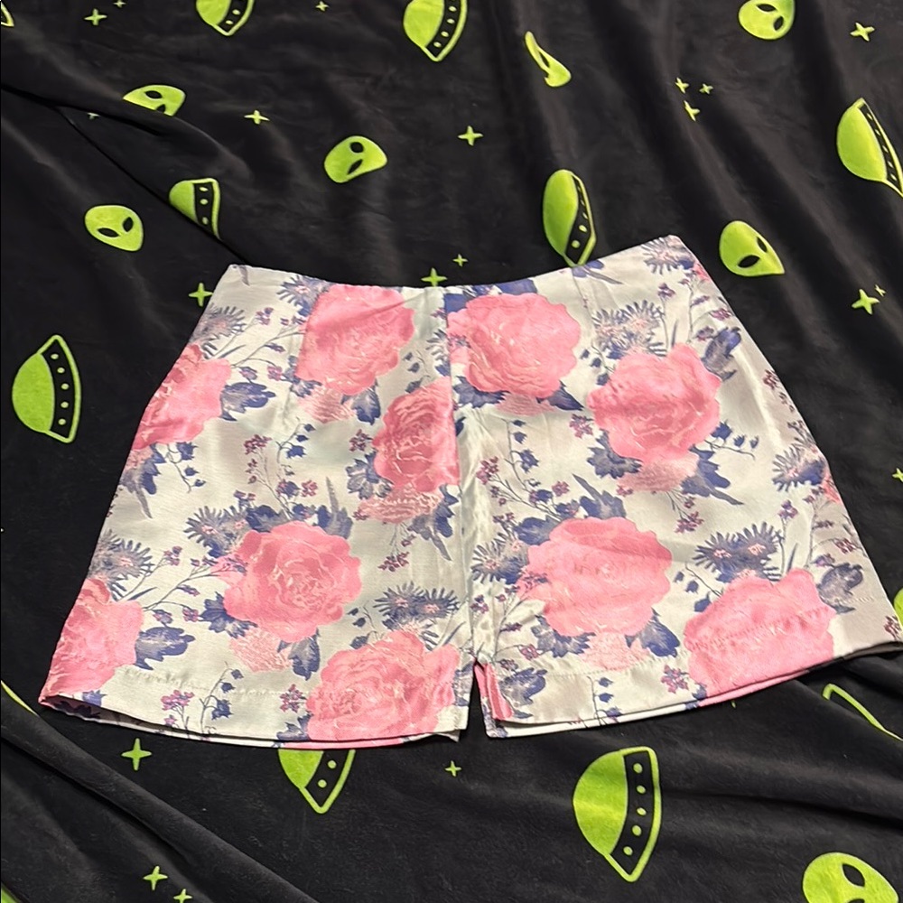 Pink Rose Brocade Skirt and Corset set